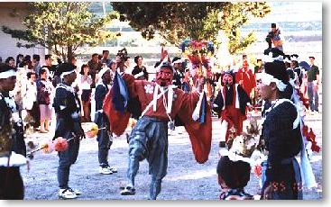 拍子木 音頭 お祭り 赤梅の木 花林拍子木 6寸 | 宮本卯之助商店